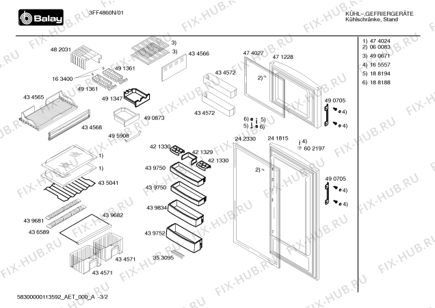 Схема №1 P1KCS4001D с изображением Крышка для холодильной камеры Bosch 00434566