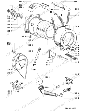 Схема №1 AWP 093 с изображением Ручка (крючок) люка для стиралки Whirlpool 481949878504