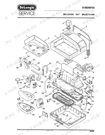Схема №1 SELECTA 880 с изображением Запчасть для электроутюга DELONGHI 536598