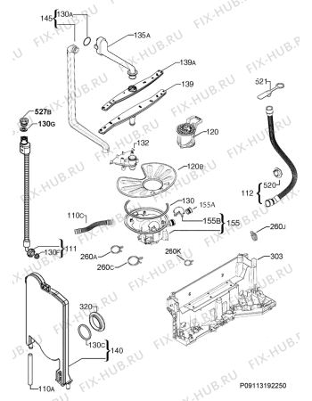 Взрыв-схема посудомоечной машины Ikea RENGORA 40299381 - Схема узла Hydraulic System 272