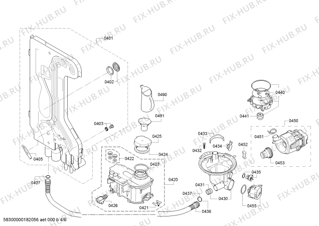 Взрыв-схема посудомоечной машины Siemens SN44D202SK - Схема узла 04