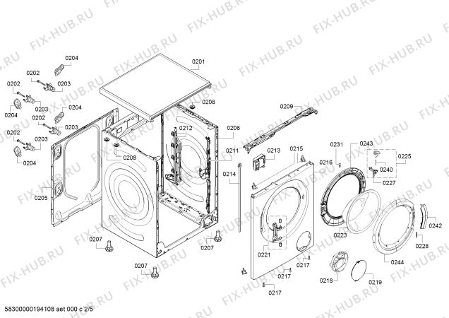 Схема №1 WAT24160IN с изображением Панель управления для стиральной машины Bosch 11016017