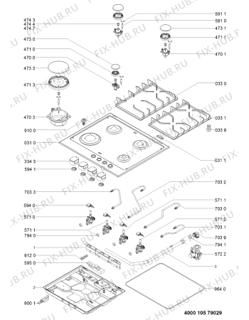 Схема №1 MGC7424AS с изображением Краник для духового шкафа Whirlpool 481010517333