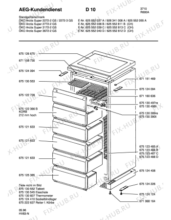 Взрыв-схема холодильника Aeg ARC2272-2 GS - Схема узла Housing 001