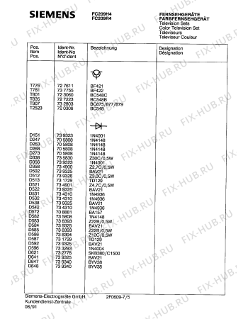 Схема №1 FC209R4 с изображением Инструкция по эксплуатации для жк-телевизора Siemens 00530789