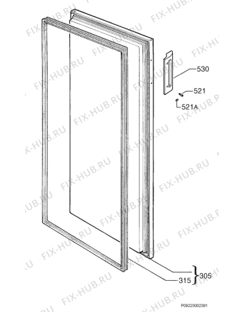 Взрыв-схема холодильника Rex Electrolux RV20S - Схема узла Door 003