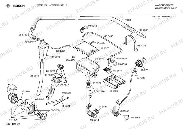 Схема №1 WFE2821EU WFE2821 с изображением Инструкция по эксплуатации для стиралки Bosch 00521440