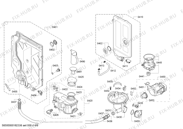 Взрыв-схема посудомоечной машины Siemens SN55L586EU partyPlus - Схема узла 04