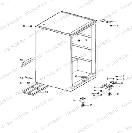Взрыв-схема холодильника Tricity Bendix CPF44W - Схема узла Cabinet + furniture (extra)