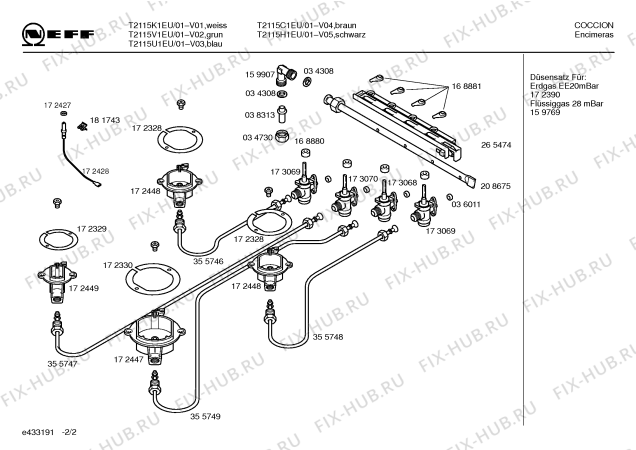 Схема №1 T2115H1EU с изображением Столешница для электропечи Bosch 00215348
