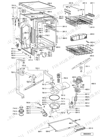 Схема №1 6ADP 5440 WH с изображением Обшивка для электропосудомоечной машины Whirlpool 481245371654
