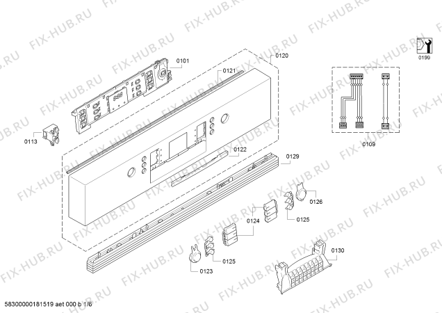 Схема №1 SMD86P04DE Exclusiv, Made in Germany с изображением Передняя панель для электропосудомоечной машины Bosch 00749390