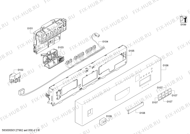 Схема №2 SHU43C07UC Bosch с изображением Внешняя дверь для посудомойки Bosch 00680004