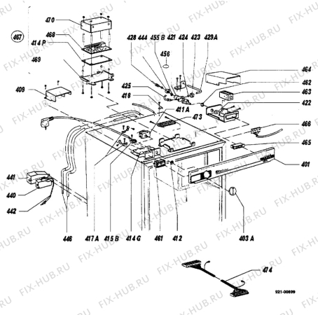 Взрыв-схема холодильника Electrolux RM3250 - Схема узла C20 Comb. armature  H