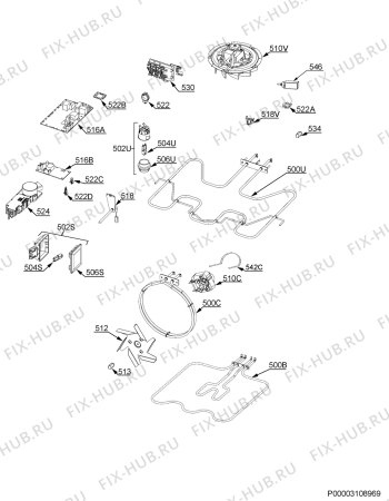 Взрыв-схема плиты (духовки) Aeg BP531450KM - Схема узла Electrical equipment