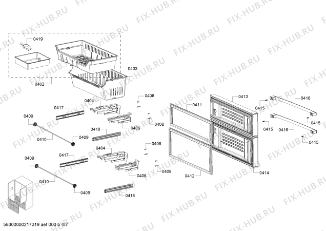 Схема №1 B21CL80SNS с изображением Монтажный набор для посудомойки Bosch 11027946