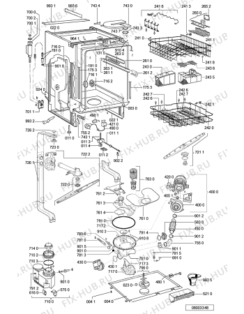 Схема №1 ADG 6554/1 IXM с изображением Обшивка для электропосудомоечной машины Whirlpool 481245372272