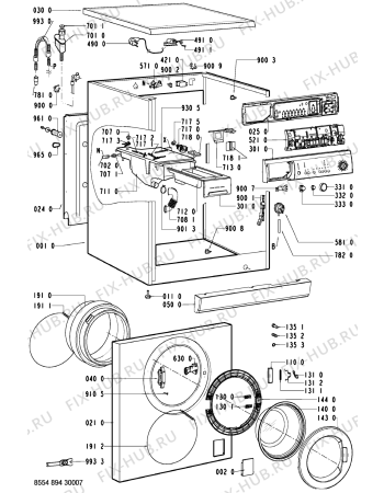 Схема №1 WAK 5266 с изображением Запчасть для стиральной машины Whirlpool 481221479668