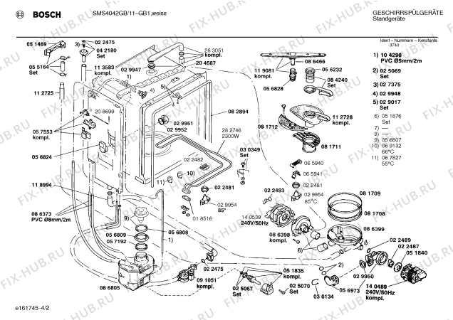Схема №1 S4142N1GB GB5122.26I с изображением Мотор для посудомоечной машины Bosch 00140539