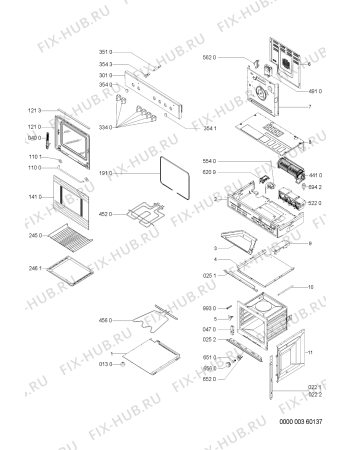 Схема №1 ESZT 3465 WS с изображением Дверка для духового шкафа Whirlpool 481945058468