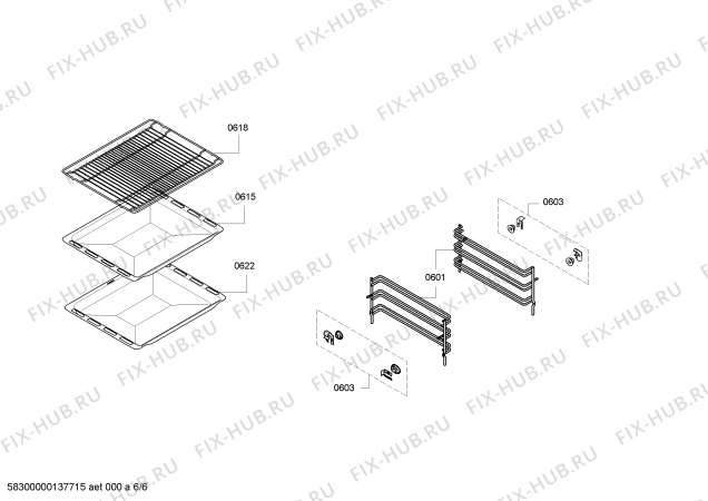 Взрыв-схема плиты (духовки) Bosch HBC33B550 - Схема узла 06
