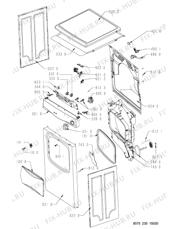 Схема №1 AWZ 2303 с изображением Декоративная панель для сушильной машины Whirlpool 481245213532