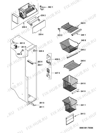 Схема №1 CFS 801/1 S 600.962.45 с изображением Дверь для холодильника Whirlpool 481241619804