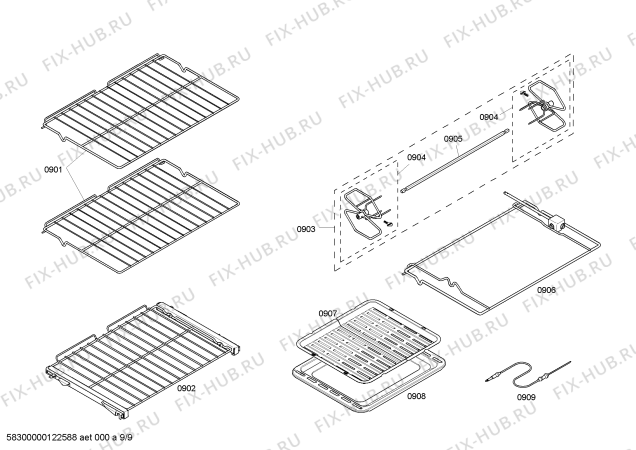 Схема №1 POD302 с изображением Панель для духового шкафа Bosch 00144669