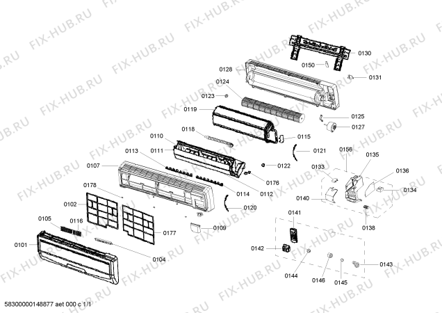 Схема №1 B1ZMI24001 с изображением Модуль управления для кондиционера Siemens 00700998