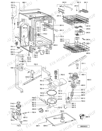 Схема №1 ADL 336/1 WH с изображением Обшивка для посудомоечной машины Whirlpool 481245372455