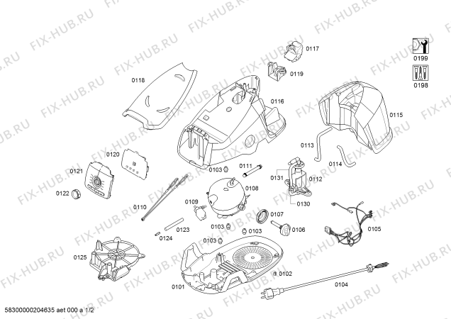 Схема №1 TDS8060DE с изображением Корпус для электропарогенератора Bosch 11027411