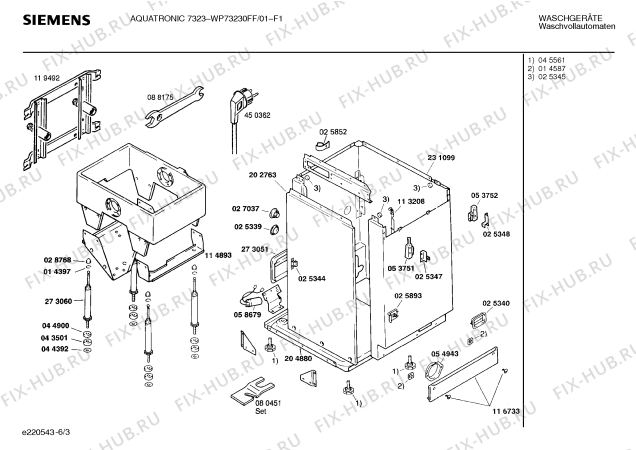 Взрыв-схема стиральной машины Siemens WP73230FF AQUATRONIC 7323 - Схема узла 03