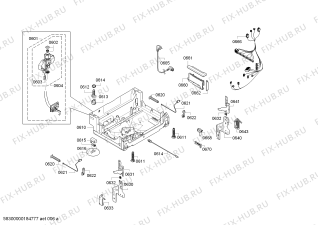 Взрыв-схема посудомоечной машины Bosch SMV53P60EU Silence Plus - Схема узла 06