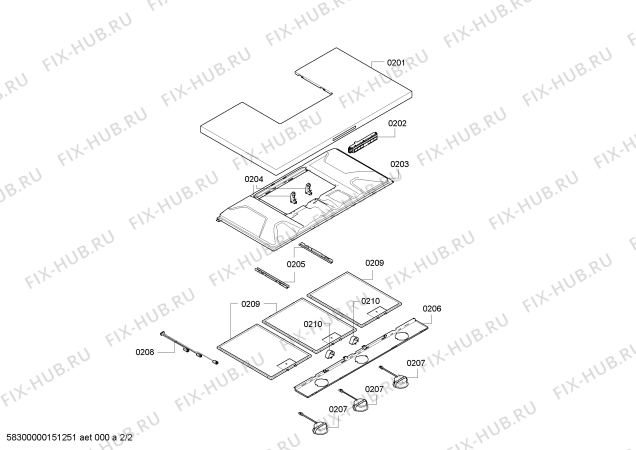 Взрыв-схема вытяжки Bosch DWB09E850 - Схема узла 02