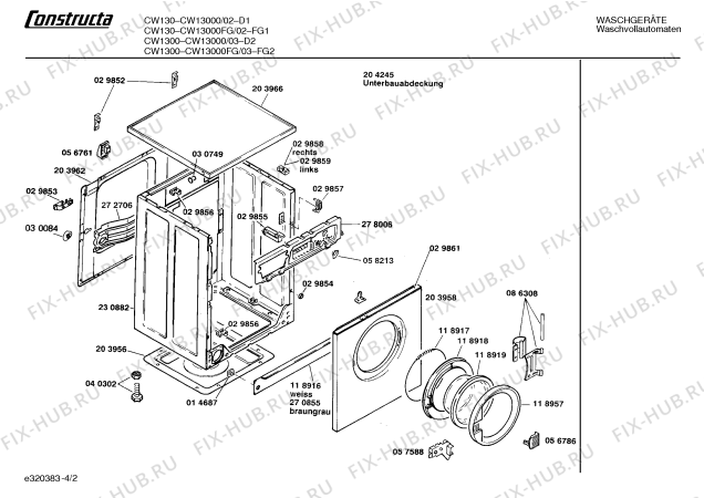 Схема №1 CW13000FG CW1300 с изображением Ручка для стиральной машины Bosch 00087824