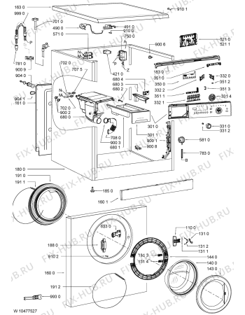 Схема №1 AWO 5676 с изображением Блок управления для стиральной машины Whirlpool 481010460549