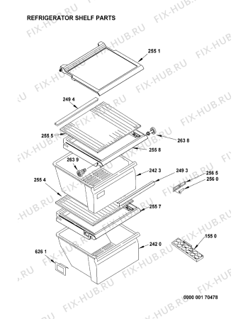 Схема №1 KSN 4051/A с изображением Крышка для холодильной камеры Whirlpool 481246228862