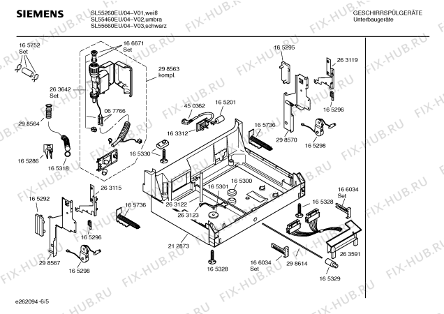 Взрыв-схема посудомоечной машины Siemens SL55260EU - Схема узла 05