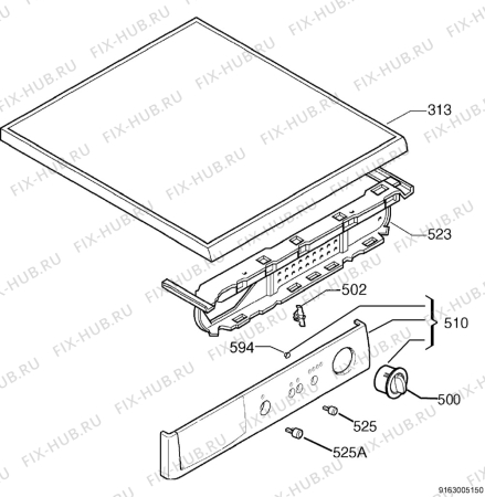 Взрыв-схема сушильной машины Electrolux EDE5300 - Схема узла Command panel 037