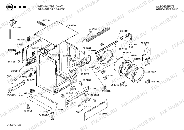 Схема №2 W4272G1 WI50 с изображением Ручка для стиральной машины Bosch 00260976