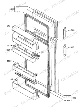 Взрыв-схема холодильника Zanussi ZF20/5D - Схема узла Refrigerator door