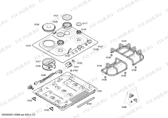 Схема №1 PMD682DEU Bosch с изображением Варочная панель для духового шкафа Bosch 00219205