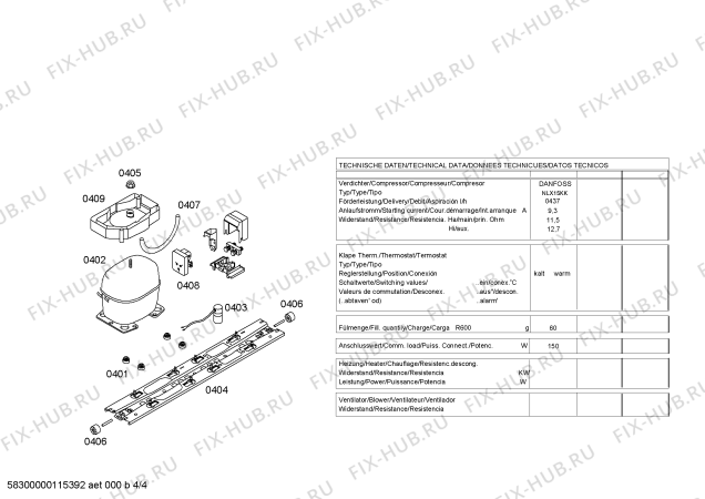 Взрыв-схема холодильника Balay 3KF4960N - Схема узла 04