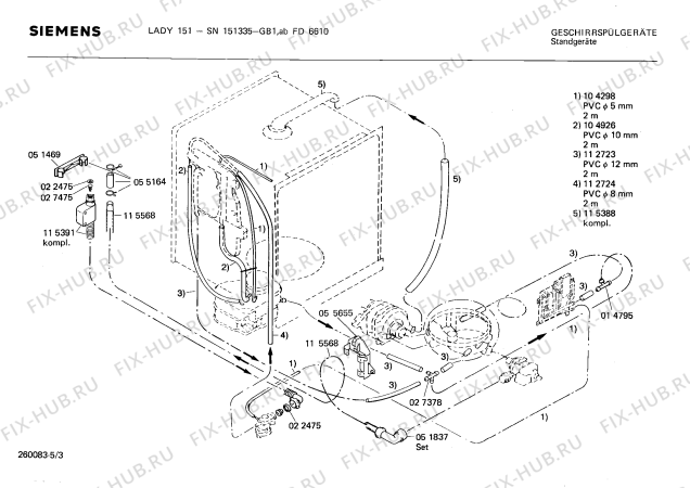 Взрыв-схема посудомоечной машины Siemens SN151335 - Схема узла 03