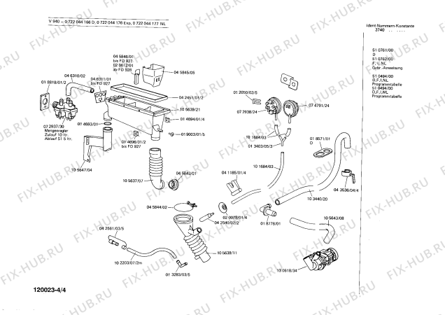 Взрыв-схема стиральной машины Bosch 0722044177 V940 - Схема узла 04