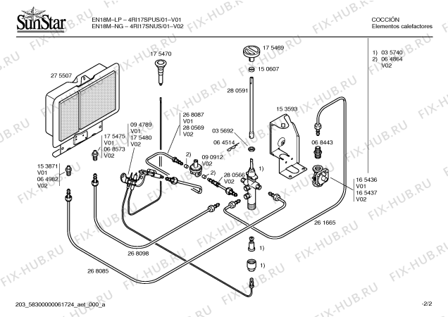 Схема №1 4RI17SPUS EN18M-LP с изображением Трубка горелки для обогревателя (вентилятора) Bosch 00268098