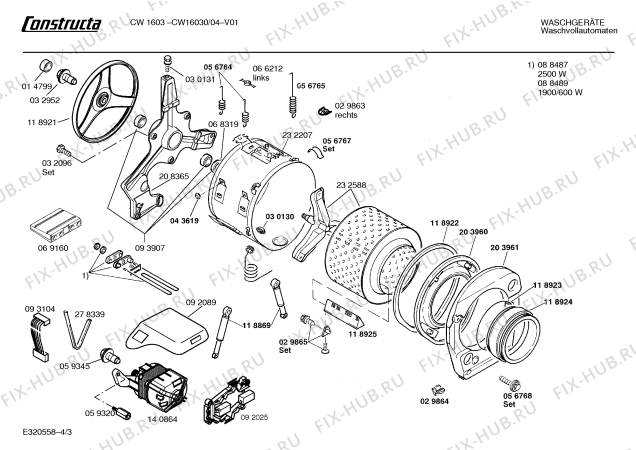 Схема №1 CW16030 CW1603 с изображением Панель для стиралки Bosch 00288197