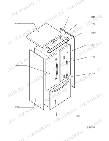 Схема №2 KRFC 9010/IN с изображением Шланг для холодильной камеры Whirlpool 481253018078
