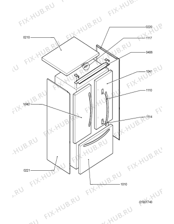 Схема №2 KRBC 9010/l LH с изображением Полка для холодильной камеры Whirlpool 481246238288