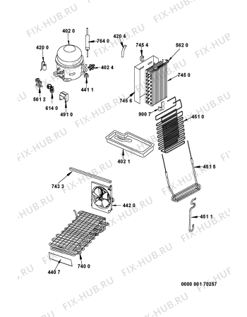 Взрыв-схема холодильника Whirlpool CFS810W (F092169) - Схема узла